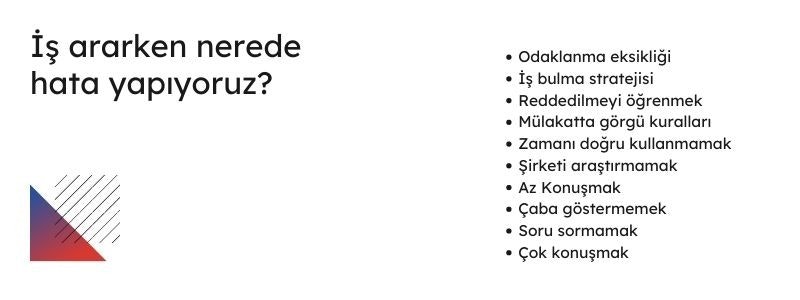 iş ararken nerede hata yapıyoruz
