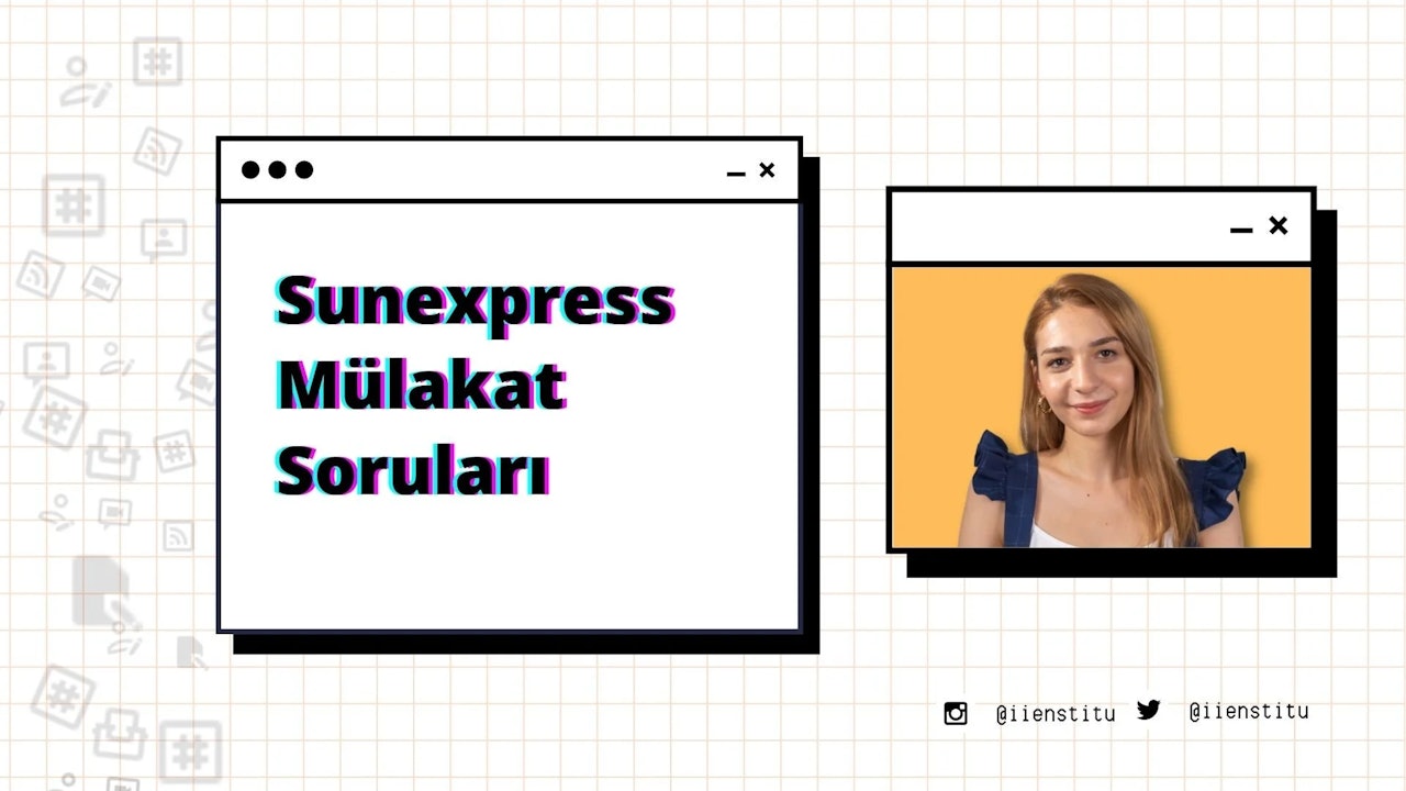 Bu görüntü, ön planda gülümseyen bir kadının yer aldığı bir bilgisayar ekranının ekran görüntüsünü göstermektedir. Kadın beyaz bir gömlek giymiş, kollarını önünde kavuşturmuş, gülümsüyor ve doğrudan kameraya bakıyor. Arka planda siyah ve mavi bir harfin yanı sıra siyah ve turuncu ızgaralı beyaz bir kare görülüyor. Ekran görüntüsünün kendisi çeşitli simgeler ve pencereler içeren bir bilgisayar ekranını gösteriyor. Kadının yüzü görüntünün ana odağıdır, yüzü çerçevede ortalanmıştır ve alanın çoğunu kaplamaktadır. Görüntüdeki renkler ağırlıklı olarak maviler, beyazlar ve siyahlardan oluşuyor.