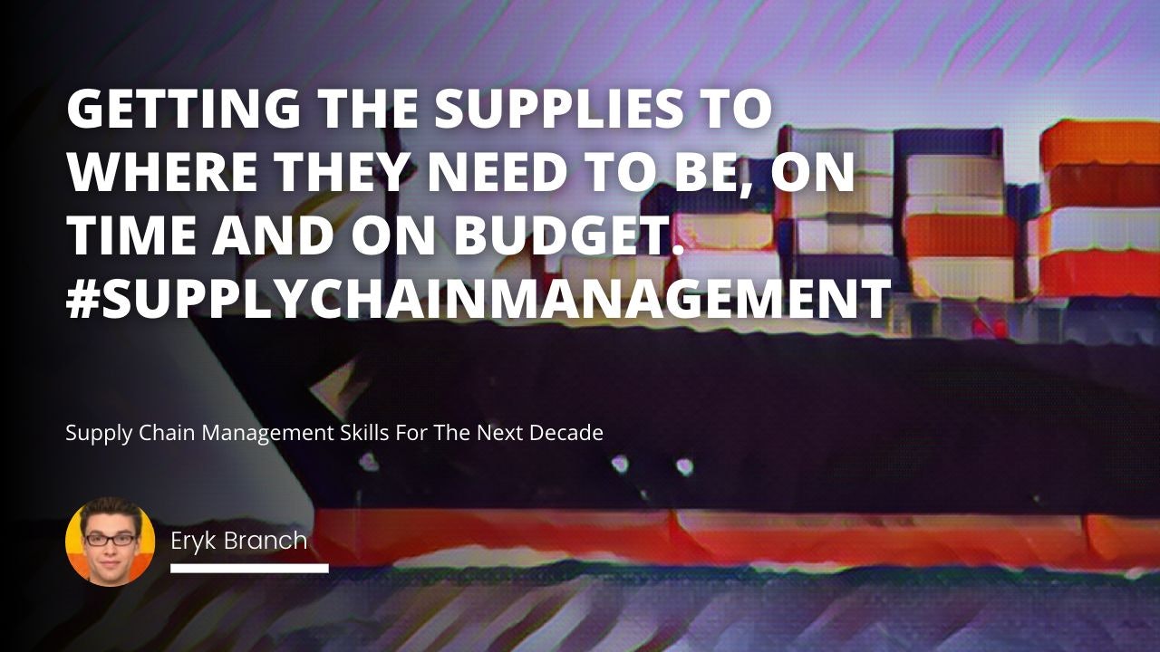 Getting the supplies to where they need to be, on time and on budget. #supplychainmanagement