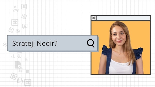 Bir kadın mavi elbisesiyle ayakta durmakta ve kameraya gülümsemektedir. Uzun, siyah saçları var ve altına beyaz bir atlet giymiş. Ön planda, üzerinde siyah yazılar olan gri dikdörtgen bir tabela var. Kadının sağında göğsünün yakın çekimi ve elinde bir büyüteç var. Arka planda bir cep telefonunun ekran görüntüsü ve üzerinde siyah bir logo bulunan beyaz bir kare yer alıyor. Kadının gülümsemesi büyüleyici, kendinden emin ve mutlu görünüyor. Üzerindeki mavi elbise, gülümseyen ifadesini mükemmel bir şekilde tamamlıyor.