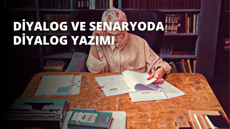 Bir kişi önünde bir yığın kâğıtla masa başında oturuyor. Gözlük takıyor, yere bakıyor ve önündeki işe konsantre olmuş gibi görünüyor. Solunda, muhtemelen okuduğu ya da işi için başvurduğu bir kitap var. Sağ kolları, omzuna asılı bir el çantası askısı ile görülebiliyor. Masanın üzeri kalemler, ataçlar ve birkaç başka eşya da dahil olmak üzere çeşitli eşyalarla doludur. Önlerindeki masada, üzerinde bir çizim görülebilen bir kâğıt var. Kâğıt çeşitli karmaşık tasarım ve desenlerle doludur.