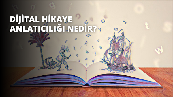 Bu görsel, açık denizde seyreden bir korsan gemisinin detaylı çizimini içeren açık bir kitabın yakın çekimini göstermektedir. Geminin ortasında kurukafa ve çapraz kemikli bir bayrak bulunan uzun bir direği vardır ve parlak mavi ve mor bir gökyüzü ile çevrilidir. Ön planda beyaz ve sarı gövdesi ve yapraklarıyla dolu uzun bir palmiye ağacı var. Kitabın sağ alt köşesinde beyaz zemin üzerine siyah mürekkeple yazılmış bir mektup bulunmaktadır. Görüntü ayrıntı ve renklerle dolu olup, macera ve keşif duygusunu yansıtmaktadır.