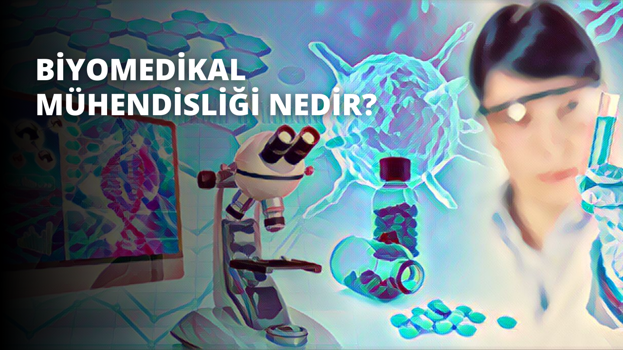 Bir kadın sağ elinde bir test tüpü tutarak mikroskoba dikkatle bakıyor. Mercekten bakarken yüzünde ciddi ve odaklanmış bir ifade var. Saçları sıkı bir topuz yapılmış ve laboratuvar önlüğü düzgünce beline sokulmuştur. Arka planda bir oyuncağın yakın çekimi görülüyor. Renkli bir tasarımı var ve bir tür tren ya da araca benziyor. Kadının etrafı profesyonel ve iyi donanımlı bir çalışma alanı izlenimi veren çeşitli laboratuvar ekipmanlarıyla çevrilidir.