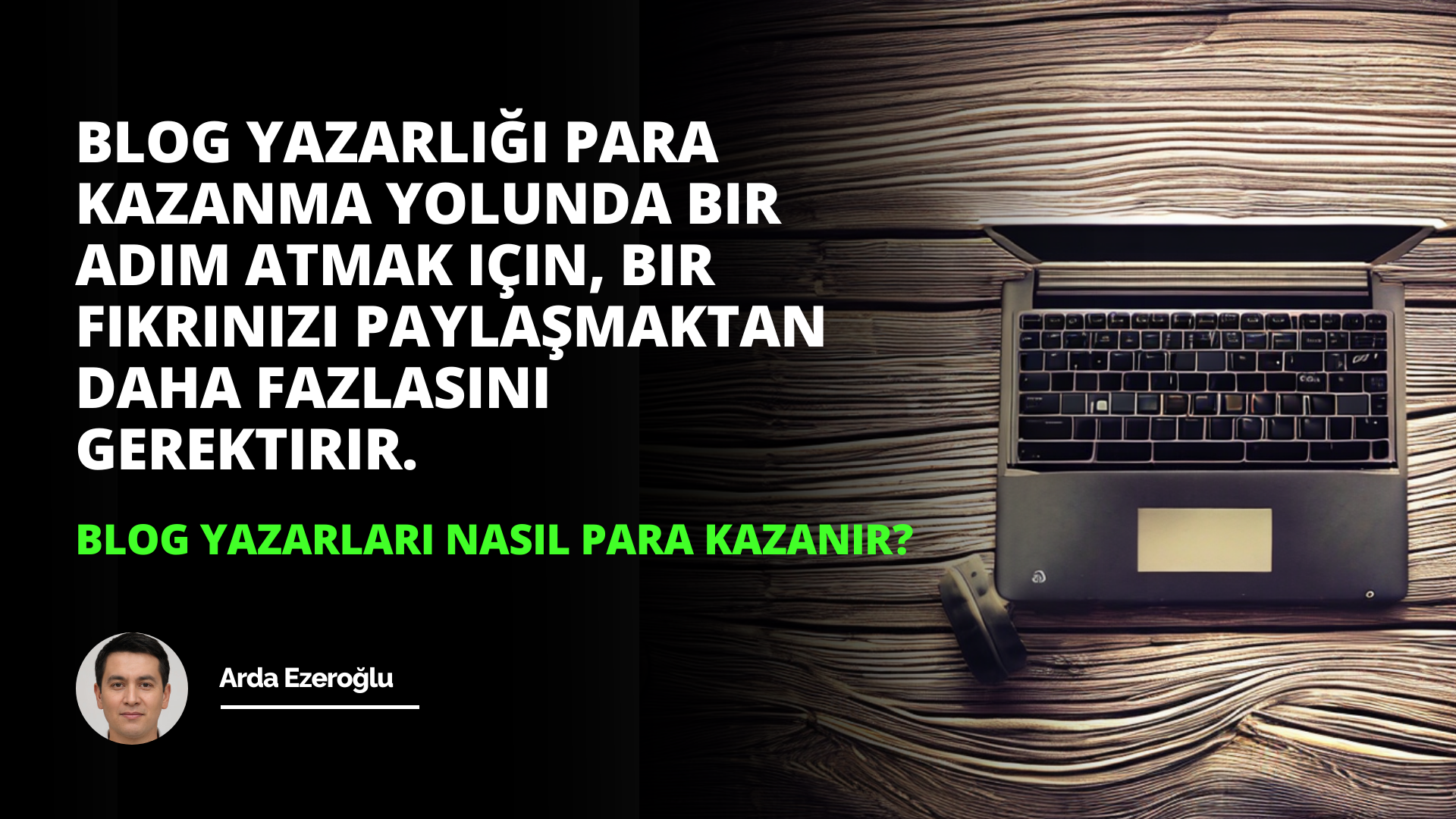 Ön planda beyaz klavyesi görünen bir dizüstü bilgisayar açık renkli ahşap bir yüzeyin üzerinde durmaktadır. Dizüstü bilgisayarın klavyesinin yakın plan çekimi, tek tek siyah tuşları ve üzerlerindeki beyaz yazıları gösteriyor. Dizüstü bilgisayarın yanında, ekranı yukarıda, bir telefonun ekran görüntüsü görülebilen bir akıllı telefon var. Son olarak, siyah bir arka plan üzerinde üç ayrı beyaz harf görülebiliyor, her harf kendi ayrı alanında. Dizüstü bilgisayar görüntünün ana odağını oluştururken, ahşap yüzey ve beyaz klavye kompozisyonda bir kontrast oluşturuyor.