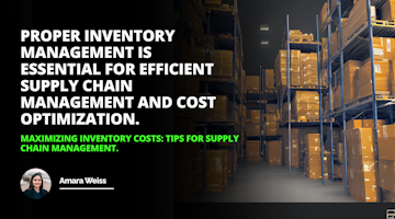 Keeping inventory costs low is essential for successful supply chain management! #InventoryManagement