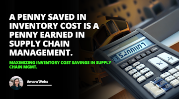 Object: Calculator

Caption: Maximizing inventory cost savings in supply chain management is as easy as using a calculator!