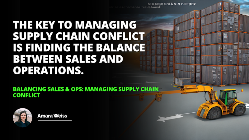 A man wearing a black shirt and blue jeans is carrying a large stack of cardboard boxes. The boxes are yellow with green detailing and are stacked one on top of the other. He stands in front of a white concrete building with several more boxes on the ground around him. A yellow tractor with a green door can be seen in the background. In the foreground, a black background with white text is visible. A woman with short brown hair is smiling at the camera from the right side. On the left, a white letter 'O' can be seen on a black background. The man looks focused and determined as he carries the boxes.