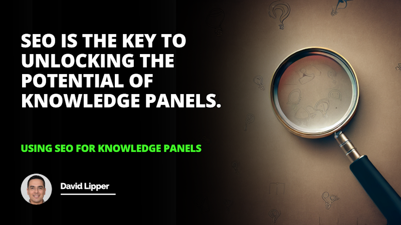 A close-up of a magnifying glass is captured in the image. The magnifying glass has a black and gold finish with a handle. A white letter O is visible on a black background at the top of the magnifying glass. Below this is a drawing in black and white. The background of the image is black with white text visible. In the foreground, there is a man wearing glasses, smiling. The magnifying glass is in the center of the frame, with its curved shape and reflective surface clearly visible. The image is a close-up, with the magnifying glass and surrounding details in sharp focus.