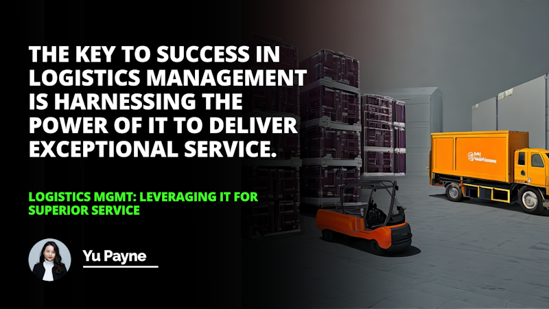 A man wearing a bright yellow suit is standing next to a large yellow forklift in a warehouse. The forklift has white text written on its side and its door is open. There is a small orange vehicle parked nearby with its door open as well. In the background, a woman in a white turtleneck and black jacket can be seen. The background is black with white text written across it. In the foreground, there is a close-up of a tire and a white letter O on a black background. There is also a close-up of a stack of boxes and two more white letters on a black background. The whole image is filled with a sense of movement and activity.