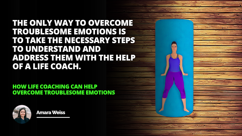 A woman lies on a bright pink yoga mat, her eyes closed in contentment. She is wearing a purple tank top and leggings, and her arms are outstretched above her head. Her lips are curved in a peaceful smile and she appears to be in a moment of relaxation. A screenshot of a quote is visible in the left corner of the image, with white letter “O” on a black background. On the right side of the image, a green text on a black background is visible. The woman is surrounded by various other colors, the most dominant being pink, purple, white and black. Her pose is one of ease and she looks very comfortable and relaxed.