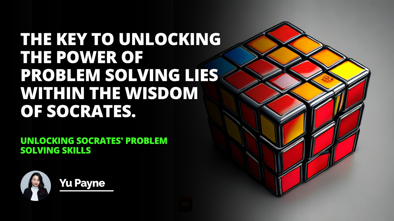 This image features a Rubik's Cube with a variety of bright colors. The cube is positioned in front of a woman wearing a black jacket and a white turtleneck. The background is mostly black, with white lettering on the left side. On the right side of the image, there is a white letter 'O' on a black background. At the bottom, there is a long stretch of green text on a black background. The entire image is filled with an air of mystery, as the woman in the foreground stares off into the distance and the many colors of the cube catch the eye.