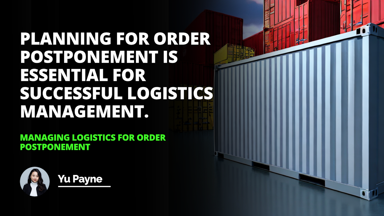 A white container with many other containers stacked on top of it stands in the center of the frame. To the right is a woman wearing a white turtleneck and black jacket. Below her is a black background with white letter 'O' in the center. Further down, a black background with green text is visible. Just above the white container is a black and white logo. The entire scene is set in a room with a black background. On the left side of the frame, another white letter 'O' is visible on a black background. Overall, the image captures a container with many other containers stacked neatly on top of it in a room with a black background.