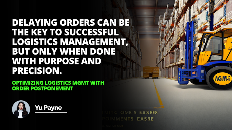 In this image, a warehouse is filled with boxes and a forklift is in the middle of the room. A woman wearing a white turtleneck and black jacket is standing nearby. The image also contains a close-up of a truck with a yellow and black logo on its side. There is also a blurry image of a yellow box in the background. A white text can be seen on a black background in the upper left corner. In the lower part of the image, a blue machine can be seen on a road. Lastly, two white letter Os can be seen on a black background in the center of the image. The forklift is situated in the center of the scene, surrounded by the boxes and other equipment in the warehouse. The woman is standing to the side, looking in the direction of the truck. The yellow and black logo can be seen on the truck, while the yellow box is visible in the background. The white text stands out against the dark background, adding contrast to the image. The blue machine on the road adds a hint of color and movement to the scene.