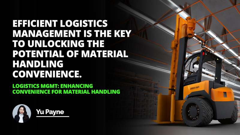 A forklift is seen in a large warehouse with a high ceiling. The forklift is painted in a bright yellow color and is illuminated by the lights of the warehouse. There is a woman in a white turtleneck and black jacket standing nearby, looking in the direction of the forklift. In the background, there is a close-up of a tire and two white letters, O and O are seen on a black background. The warehouse is filled with industrial materials and objects, and the forklift is situated in the center. The forklift is steadily lifting a large crate, and the sound of its motor is echoing throughout the warehouse.