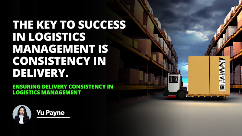 A forklift is seen in the warehouse, positioned in the center of the image. The vehicle is large and white, with a black cab and yellow trim around the edges. In the foreground, a woman in a white turtleneck and black jacket can be seen. To the right, a close-up of a box can be seen, with a white letter on a black background visible in the upper left corner. Above the forklift, a screenshot of a phone is visible, and a white and black truck is parked to the far right. Other white letters on black backgrounds are visible around the image, including an 'O' and two other letters. Finally, a green text on a black background is visible at the bottom of the image.