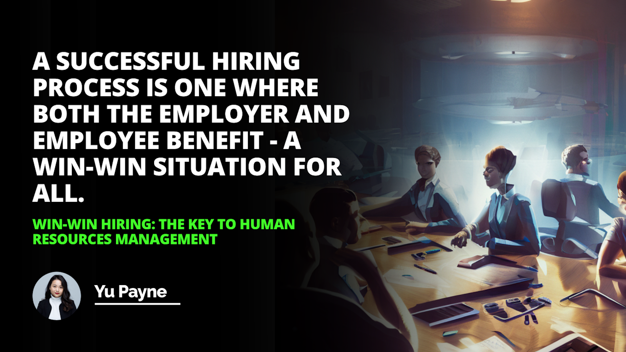 Find out how to create a successful hiring process that benefits both employers and employees. Learn the key to successful Human Resources Management with Win-Win Hiring.