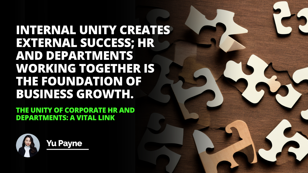 Creating a unified corporate landscape requires a strong link between HR and all departments across the organization  just like these puzzle pieces TeamUnity
