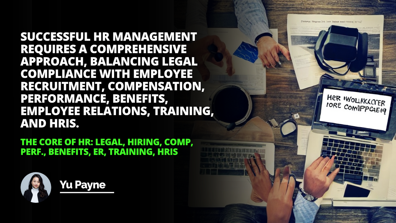 Having the right HR Core helps ensure a productive efficient and compliant workplace HRCore Legal Hiring Comp Development Perf Benefits ER Training HRIS