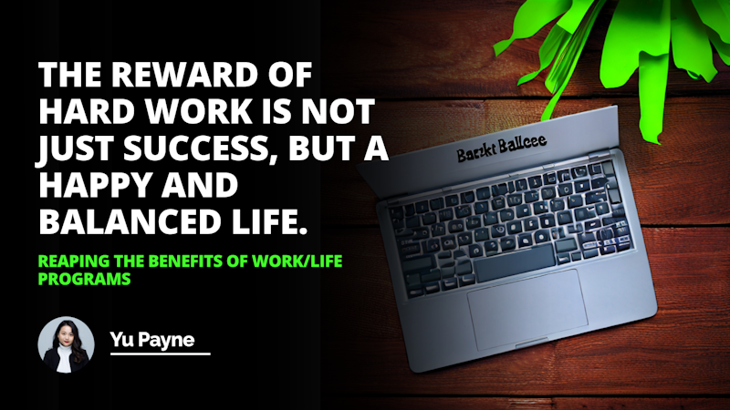 Object A laptop with a bright green background
Caption WorkLife balance is importantembrace it with modern programs and this vibrant laptop ReapTheBenefits