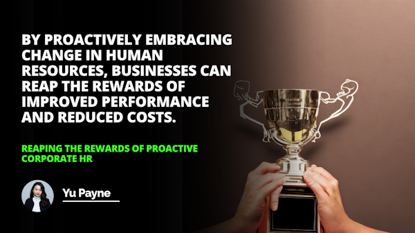 Rewarding success with a trophy  acknowledging and celebrating the hard work of a companys HR team