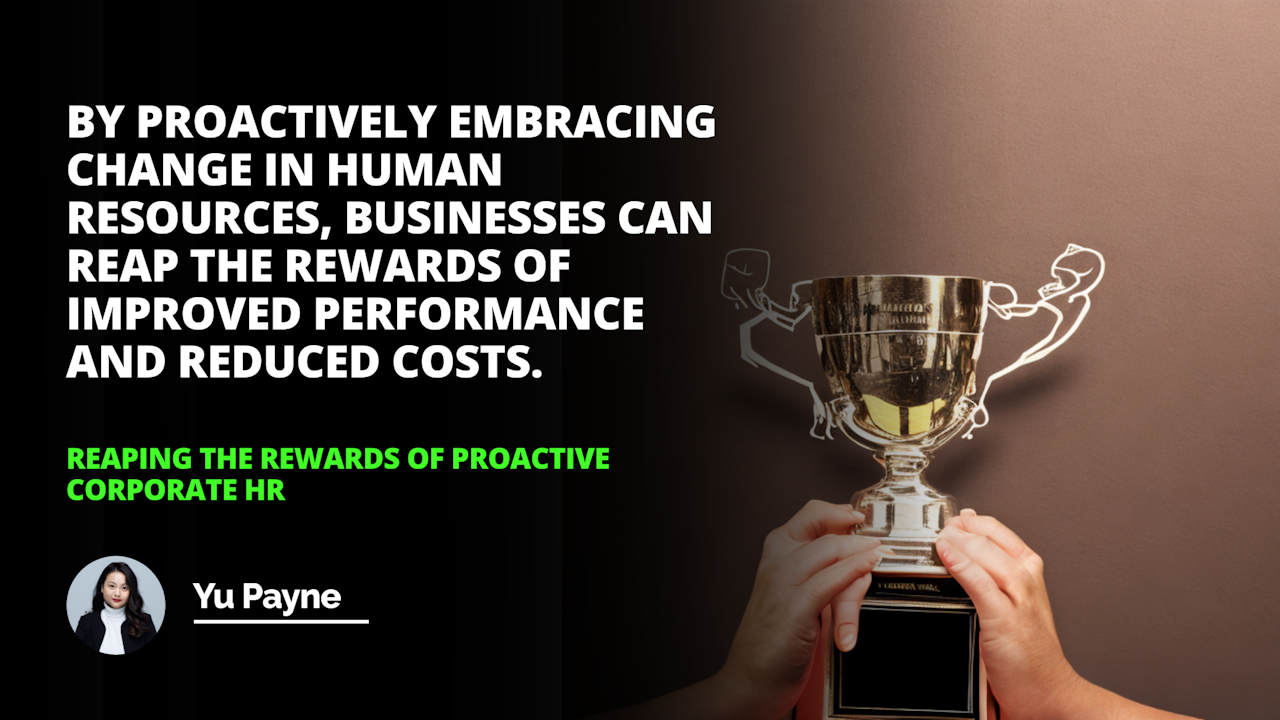 Rewarding success with a trophy acknowledging and celebrating the hard work of a companys HR team