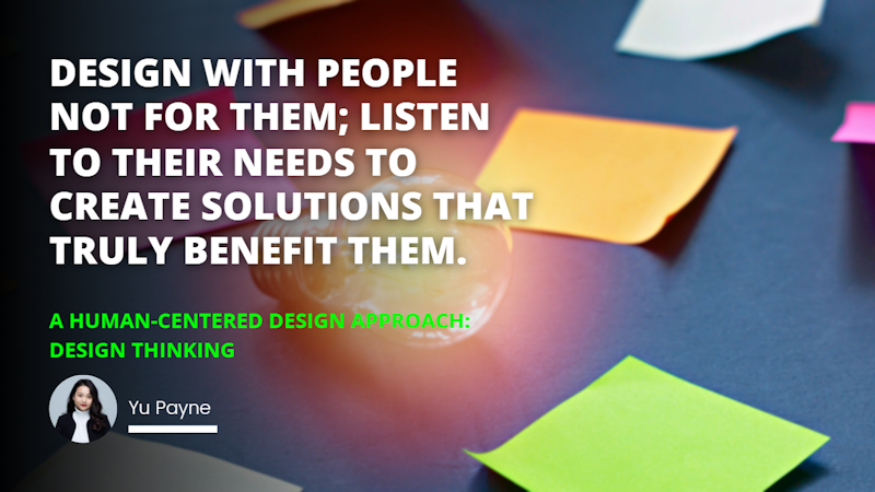 A human-centered design concept is represented by a photograph of a lightbulb and a bank note on a wooden table. The lightbulb is illuminated, symbolizing the spark of creativity and innovative ideas that design thinking encourages. The bank note, a universal symbol of currency and value, represents the importance of considering the needs and desires of real people when designing products or services. Together, these elements illustrate the core principles of human-centered design and design thinking.