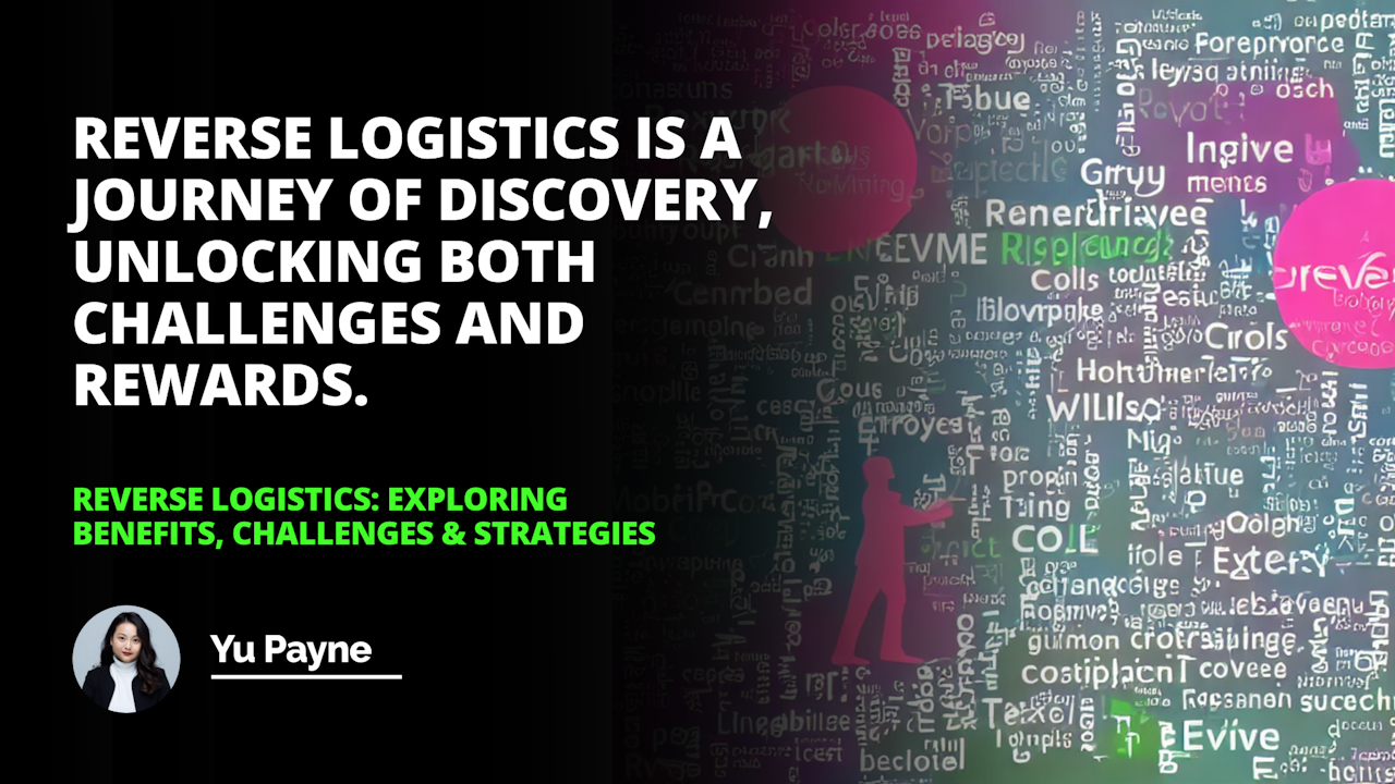 An illustrated image of green and blue gears, arrows, and muted colors working together, representing the complexity and efficiency of reverse logistics with a hint of pink representing cost savings and customer service benefits.