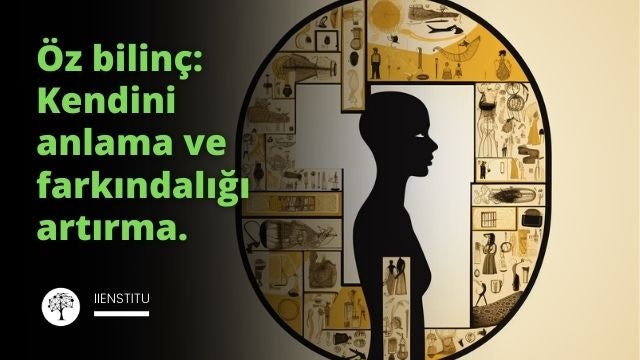 Beyaz bir arka plan üzerinde, kişinin kendi yansımasını görmek için kullandığı siyah konturlu bir ayna silueti vardır. Aynada, kişinin kendisine bakışını temsil eden aşı boyasıyla çizilmiş bir kişi görülmektedir. Aynanın etrafında, özbilincin çeşitli bileşenlerini temsil eden aşı boyası simgeler yer almaktadır. Bu simgeler arasında bir kalp (kişinin kendi duygularının farkındalığı), bir beyin (kişinin kendi düşünce ve inançlarının farkındalığı), bir el (kişinin kendi davranış ve alışkanlıklarının farkındalığı) ve bir saat (kişinin kendi zaman ve enerji kullanımının farkındalığı) bulunmaktadır. Resim, öz farkındalığın kendimize dair farkındalığımızı artırma ve kendimizi daha iyi anlama süreci olduğunu göstermek üzere tasarlanmıştır.