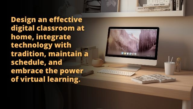 A white computer is placed upon a wooden desk in a home office setting. The computer has a black monitor, a black keyboard, and a silver mouse. The monitor is turned on, and the desk is covered in papers and other miscellaneous items. The room is illuminated by natural light, coming in through a window in the background. The office is neat and orderly, with a blue file cabinet next to the desk. The computer is the centerpiece of the space, and provides a sense of productivity.