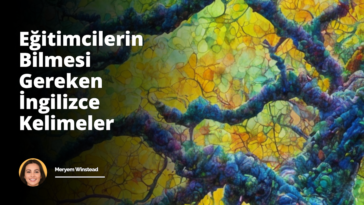 Bu görsel, eğitimcilerin profesyonel dil yeteneklerini artırmak ve genel öğretim kapasitelerini güçlendirmek üzerine özenle seçilmiş İngilizce kelimelerin keşfini vurgulamakta olup, suluboya sanat formuyla oluşturulmuştur. Renkli suluboya boyaları, perspektif ressam Paul Cézanne'ın ustaca fırça darbelerini miras alan bir sanatçı tarafından budaklı bir ağaçın kabuğuna, kelime mavisi, yeşili ve sarısının tatlı bir harmanı ile yazılmış önemli kelimeleri belirginleştirir. Görsel, genel olarak sakin ve aydınlık bir atmosfere sahip olup, sonbahar aylarının huzur veren ışık yansımaları eşliğinde aydınlatılmıştır. Ağaç kabuğunun dikkatli detayları ve çevresel öğeler, büyütülmüş gibi görünen bir 35mm f/1.4 lens ile belirginleştirilmiştir. Her çizgi ve kelime, eğitimcilerin dil yolculuğuna rehberlik etmeyi ve onların ilerlemelerine ivme kazandırmayı amaçlayan bir özveri ve adanmışlık hissi vermektedir.