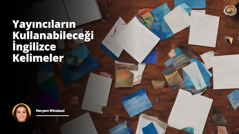 'Bilgi dolu bir fotoğraf çerçevesi şeklinde tasvir edilmiş, İngilizce sözcüklerin yayıncıların sunumlarına ve seslendirmelerine renk katabileceği bir yer. Yüksek çözünürlükte çekilmiş bir 35mm lens fotoğrafında, ahşap bir masanın üzerine serili renkli not kağıtları, çeşitli İngilizce kelimeler ve anlamları bir dil bilimci tarafından yazılmış gibi düzenlenmiştir. Mekan, eski bir kütüphane atmosferi oluşturacak şekilde tercih edilmiş ve çevresinde, özenle yerleştirilmiş antika öğeler bir sanat yapıtı niteliği kazandırmış. İşlenmiş ahşaptan tasarlanmış masa, çeşitli yaşlardan kalem, kağıt ve bilimsel araçlarla dolu. Masanın bir köşesindeyse eski bir bakır sürahi, bir fincan ve saat. Hafif tezgah aydınlatması, mekana gizemli ve rahatlatıcı bir hava katacak şekilde ayarlanmış, yarı karanlık ortamın rengi genellikle sıcak tonlarda ve soluk. Arka planda raflarla dolu kitaplıklar ve düşük seviyeli aydınlatma ile loş bir atmosfer hakim. Bu aydınlatma sayesinde dikkat tamamen masada bulunan materyallere ve kelimelere çekiliyor, gözü yormadan. '