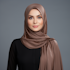 Linkedin profile photo, works in logistics, 25-30 years old, business professional, logistics expert, woman, corporate clothing, Kuwaiti, real photo, no makeup, original, 100 percent real, flat background, studio shot, realistic, focus on face, portrait photo, Fatima Al-Sabah, Kuwait