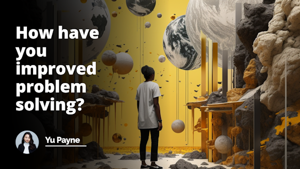 A visually stunning YouTube cover image showcasing a yellow, black, and white color palette. It depicts a thought-provoking scene representing 'problem solving' through symbolic elements, allowing viewers to grasp its meaning instantly.