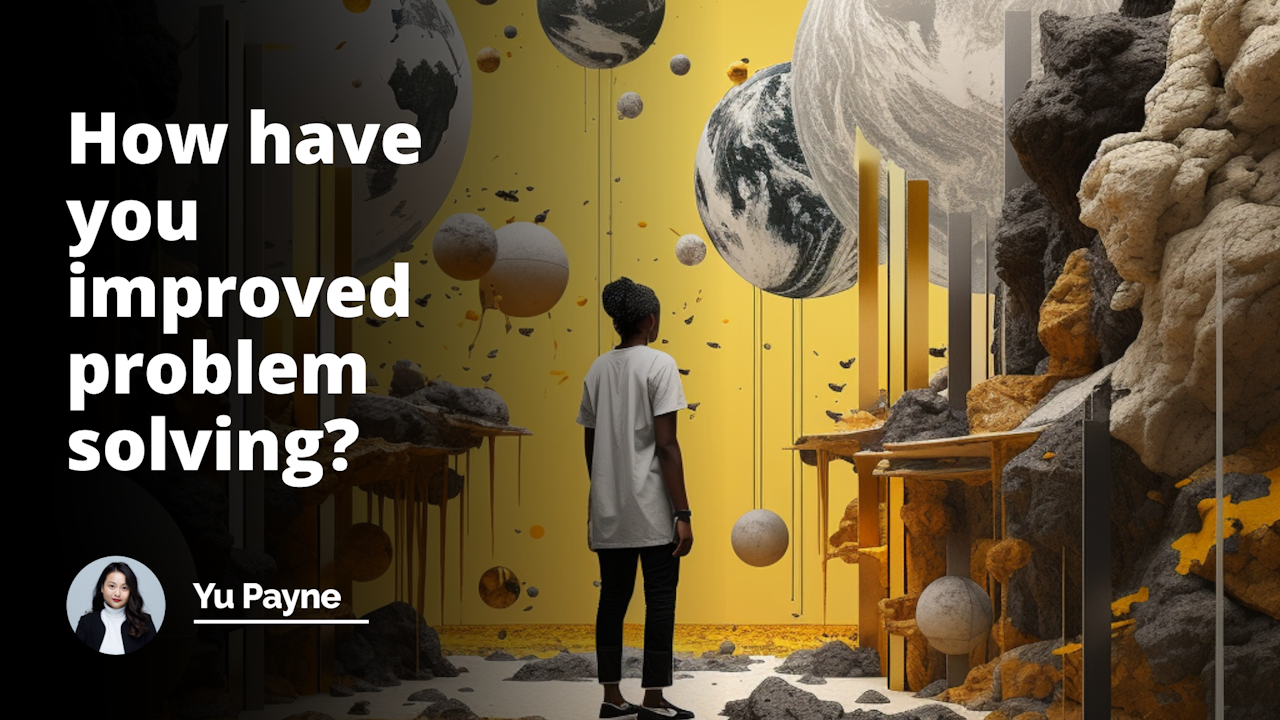 A visually stunning YouTube cover image showcasing a yellow, black, and white color palette. It depicts a thought-provoking scene representing 'problem solving' through symbolic elements, allowing viewers to grasp its meaning instantly.