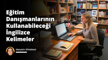 Bu resim, bir eğitim danışmanının farklı araçlarla donatılmış bir masasının önünde oturduğu bir ofis ortamını tasvir ediyor. Eğitim danışmanının masasında, kitaplar, bir laptop, ve çeşitli notlar bulunuyor. Arkadasında kitaplarla dolu bir kitaplık göze çarpıyor. Danışmanın etrafı, iyi aydınlatılmış ve dolaplar, rafalar ve duvarlarda asılı olan eğitim materyalleriyle dolu. Eğitim danışmanı, samimi bir tebessüm ile bize dönük ve elini masanın üzerinde bir açık kitaba uzatmış şekilde tasvir edilmiştir, sanki bir öğrenciye veya ebeveyne anlatıyormuş gibi. Resim genel olarak, bilgi dolu, sıcak ve hoşgörü dolu bir atmosferi ifade eder.