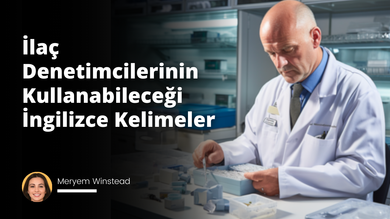 Resim, düzgün üniformalı bir ilaç denetimcisi, büyüteçle bir ilaç kutusunu inceliyor. Denetimcinin ciddi, yoğun bir ifadesi var ve oda, laboratuvar gibi bir yerde, çeşitli ilaç kutularının, tüplerinin ve medikal ekipmanın olduğu bir masa üstünde duruyor. Duvarlar beyaz ve steril. İlaç kutusunun yanında, detayları iyi görülebilen bir kalite kontrol formu yer alıyor. Arka planda, diğer denetimciler çeşitli ilaçları test ediyor veya incelemelerini yapıyor. Renk paleti, beyaz ve mavi tonlarını içerir, genellikle tıbbi temsillerde kullanılan renkler. Somut ve soyut öğeler arasındaki denge, ilaç denetiminin katılığı ve bilimsel rigorunu vurgular.