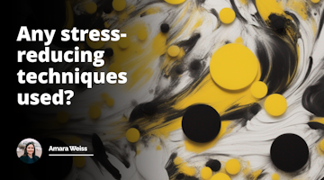 Stress relief techniques portrayed through a captivating image featuring vibrant yellow, stark black, and pristine white hues, inviting viewers to delve into the topic with deep understanding and contemplation.