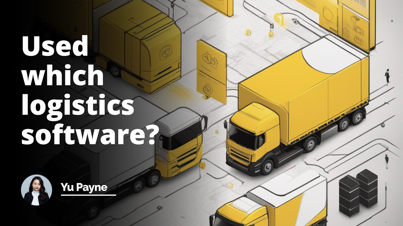 Logistics software interface, dominating screen, black and white scheme, vibrant yellow highlights, details of transportation routes, supply chain elements, no text, meaning decipherable, YouTube cover style.