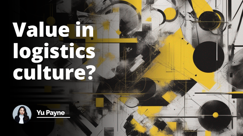 Black-white palette, bold yellow accents, abstract depiction of logistical components, subtle cultural symbolism, indicative of value discussion, impactful image, decipherable message, English subtext nuance, akin to a YouTube cover style.