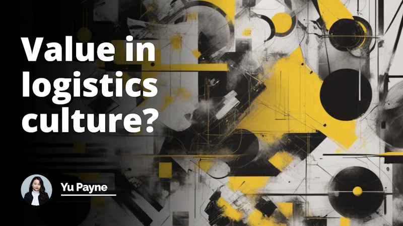 Black-white palette, bold yellow accents, abstract depiction of logistical components, subtle cultural symbolism, indicative of value discussion, impactful image, decipherable message, English subtext nuance, akin to a YouTube cover style.