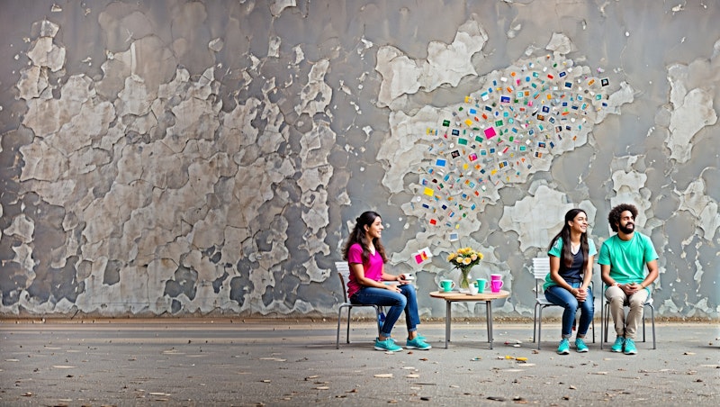 Kaliteli ve sağlıklı iletişimin önemini ortaya koyan, derin ve anlamlı bir konuşma yapan iki kişinin canlı ve farklı görüntüsü.