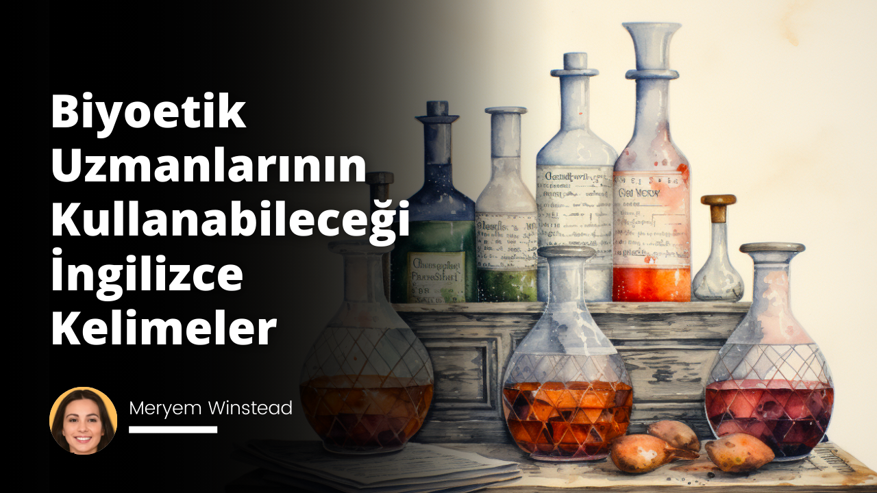 Görselimiz, özellikle biyoetik uzmanlarına hitap eden, özelleştirilmiş bir İngilizce kelime listesi konseptini içeriyor. Bu özgün konsepti suluboya tekniği ile ifade ediyoruz. 19. yüzyılın ünlü İngiliz ressamı Joseph Mallord William Turner'ın sanatsal yorumunu kullanarak, dökülme ve boya karışımı etkileriyle görseli oluşturuyoruz. Bakıldığında, bir masa görülüyor ve üzerinde tek bir ışık altında sergilenmiş potansiyel kelimeler bulunuyor. Her kelimenin etrafında mavi ve yeşil tonlarındaki suluboya efektleri var. El yazısı ile yazılmış kelimeleri vurgulayan doğal ve sıcak renkler hakim. Masanın etrafında ise içinden fikirlerin fışkırdığı düşündüren biyoetik uzmanlarının yüzleri görülüyor. Bu yüzler, düşünceli ve yoğun ifadelere sahip. Genel atmosfer, bir akşamüzeri aydınlatması ile serin ve sakin. Açık ve doğal ışığın huzurlu bir etkinin oluşturduğu, bilginin ve düşüncenin derinliğini anlamlı bakışlarla gözler önüne seren bir tablo yaratıyoruz. Eserin genelinde, kelime ve bilim arasındaki sonsuz bağın suyun yansıtıcı ve dönüştürücü özellikleri ile betimlenmiş olduğu dikkat çekiyor. Bu, biyoetik uzmanları için bilginin taşıdığı değerin ve kelime seçiminin öneminin altını çiziyor. Kendinizi geliştirin, bilgi birikiminizi ve kelime dağarcığınızı genişletin ve böylece kariyerinizi ilerletin mesajını vermekte.