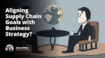 Two cartoon figures seated opposite each other at a long, black table, radiating simplicity and humor, one appears nervous, symbolizing interviewee, the other calm and composed, representing the interviewer, business attire hinting a job interview scenario, oversized globe strategically placed behind them, pin-pointing at various spots, symbolizing global supply chain, intertwined arrows directed toward the globe, suggesting alignment of goals, a magnifying glass focusing on a magnified microchip on table conveying the integration of technology, a chess board placed on the side, chess pieces strategically positioned signifying calculated moves, business strategy, balance beam illustration on the wall, hinting alignment, a financial graph showcasing progress, a humorous twist with the interviewer carrying a magnifying glass to scrutinize the interviewee’s CV, a simulated conveyor belt running around the room showcasing movement, conveying the dynamics of supply chain management.