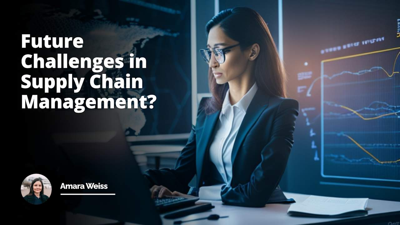 A confident woman in a business suit, sitting across a desk from a serious, yet open-minded hiring manager, both engaged in a lively conversation, paperwork signifying resume and job requirements scattered on the desk, graphs and charts showcasing supply chain management trends, a futuristic hologram display of global networks, logistics, intricate supply chain model hovering above documents, image projecting from a high tech device, symbolizing future challenges in the field, shipping trucks, warehouses, cargo planes, container ships intricately connected representing the complexity and interconnectedness of supply chain, burst of laughter shared, signifying a little humor in the intense setting, diverse team observing and analyzing data on a digital wall display, walls adorned with cityscape bringing a global perspective, contrast of bright yellow lighting focused on the interview highlighting the significance, darkness looming in peripherals suggesting uncertainties of future, mock-ups of various supply chain processes adding depth.