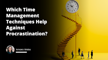 Bright-yellow stairs leading towards a towering clock, symbolizing time management, black silhouette figures dotting the stairs, signifying people climbing towards their goals, representing job interview preparation, a fully rotated hourglass on one of the steps, representing procrastination, a magnifying glass focused on a small, white, ticking stop-watch, suggesting various time management techniques, quirky little notebook doodles of light bulb moments interspersed, adding a touch of humor, a sundial casting a long shadow, correlating it with old-fashioned time management, a detailed brainstorming flowchart connecting all these different elements, tying the entire image together, subtle interplay of sunlight and shadows enhancing the visual depth.
