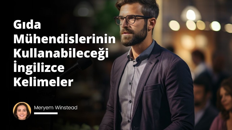 Bu resim, gıda mühendislerinin kullanabileceği bir dizi İngilizce kelimeleri ve terimleri gösteriyor. Sağ üst köşe, bir gıda mühendisini laboratuvar ortamında çalışırken gösterirken, resmin altında çeşitli gıda ve içecek ürünlerinin resimlerini görüyoruz. Bu ürünler arasında süt, et, meyve ve sebzeler var. Resmin ortasında büyük bir kitap gösteriliyor, bu kitap üzerinde farklı ürünlerin İngilizce isimleri ve onların yanında da karşılık gelen bilimsel terimleri yazılı. Her terimin yanında küçük bir açıklaması var. Resmin genel havası, gıda mühendisliğini uluslararası bağlamda anlamak ve iletişim kurmak için İngilizcenin önemine vurgu yapıyor.