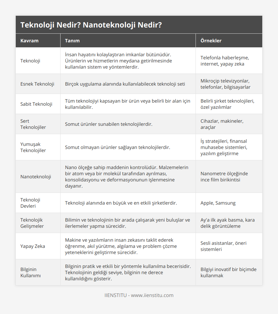 Teknoloji Nedir? Nanoteknoloji Nedir? | IIENSTITU