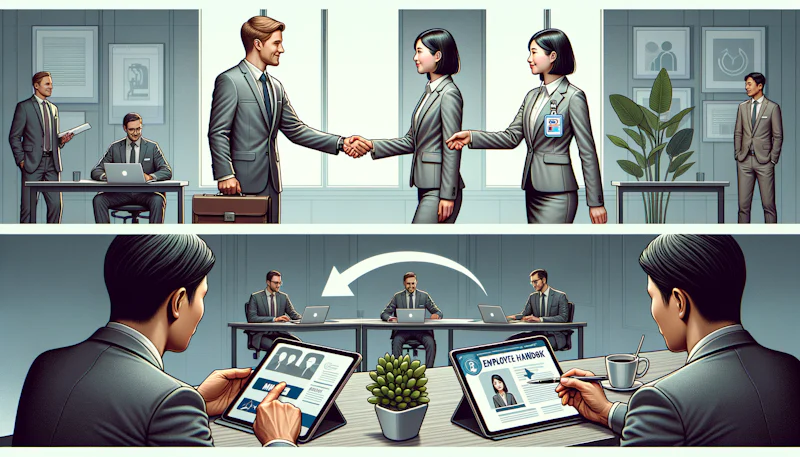 'Ensure a smooth onboarding with an Employee Handbook Acknowledgment – a crucial step for new hires to understand company policies and procedures.'