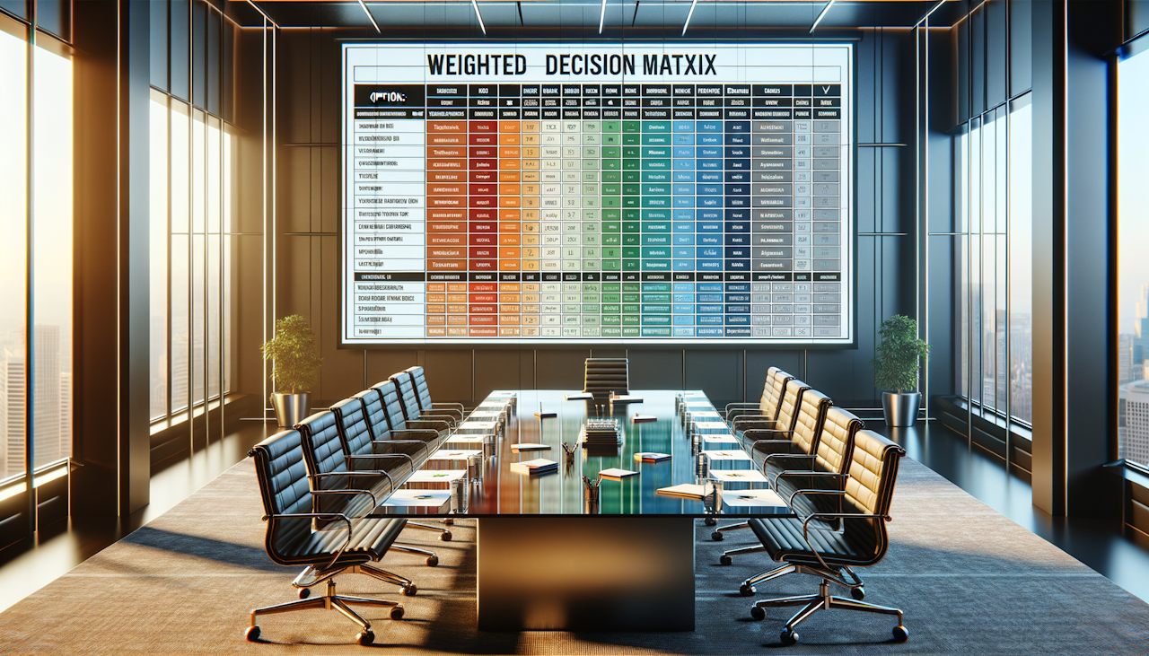 Optimize choices with a Weighted Decision Matrix - the strategic tool for effective, clear-cut decision-making. Elevate your decisions today!