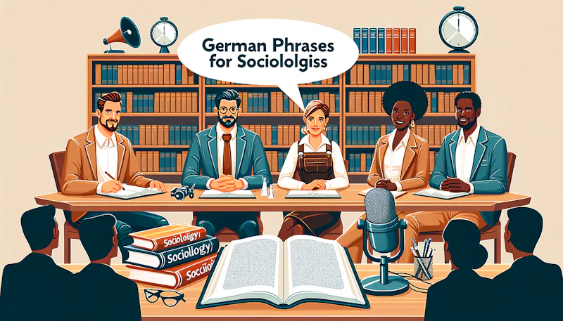 Sosyologların Almanca bilgilerini artırmasına yardımcı olacak mesleki konuşma ifadelerini öğrenin. Bilgi ve başarı için tıklayın!